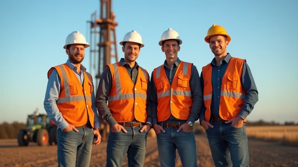 The ClearWell drilling crew standing by their rig